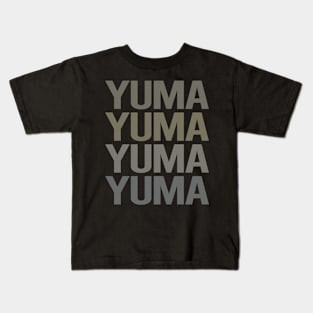 Gray Text Art Yuma Kids T-Shirt